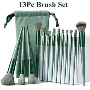 Professional FIX+ Makeup Brushes Green Colour Set of 13PCS