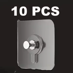 Self Adhesive Transparent Wall Hook (10 Pack)