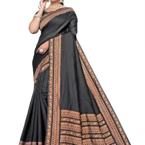 Banarasi Silk Saree  The Elegant Black Heritage Edition