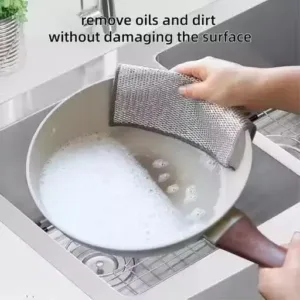 10 Pack Non-Scratch Wire Dishcloth + Cleaning Brush