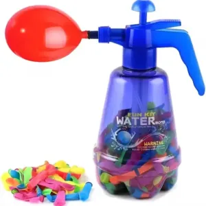 AS TOYS Holi Water Balloon Pumping Pressure Pichkari with 100 Water Balloons and Water Pump (Pack of 1)