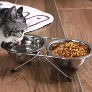 Stainless Steel Pet Feeder Bowl with Iron Stand – 200 ml