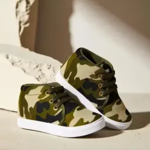 Military Running Training Kids Shoes Mesh Lightweight Durable Lace-Up Casual Footwear
