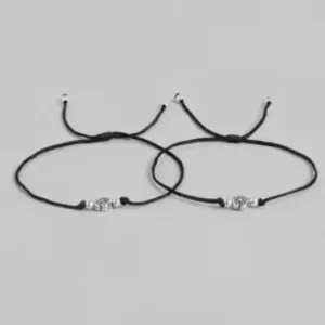Brass Adjustable Anklet with Artificial Stones & Beads – Silver Plated Toe Ring Set for Women, Free Size, Pack of 2