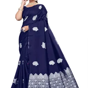 Banarasi Silk Saree  The Silver Elegance Edition