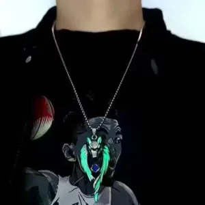 Glow in the Dark Wolf Pendant/Locket Necklace for Men & Women – Silver-Plated Stainless Steel, Long Chain