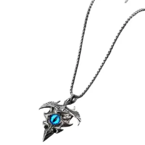 Men’s Pendant Locket with Agate Stone – Rhodium-Plated Alloy Chain for Men & Boys, Free Size