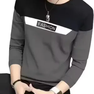 Men’s Round Neck Cotton Blend Full Sleeve Printed T-shirt – S to XXL.