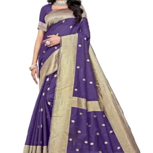 Cotton Saree  The Graceful Violet Glow Collection