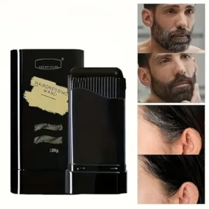 Instant Hair Color Touch Up Stick with Comb Applicator Temporary Root Cover for Grey Hair Waterproof Sweat Proof Hair Dye Stick for Men & Women (Black 20g)