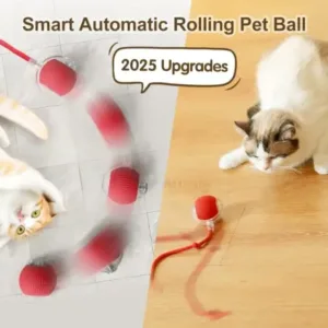 Smart Automatic Self Moving Cat Toy Ball Electric Interactive Rolling Pet Toy with USB Charging for Cats and Small Dogs ( default, OS )